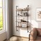 Brown Ladder Shelf 4-Tier Wall-Mounted MDF Metal Industrial Storage Rack